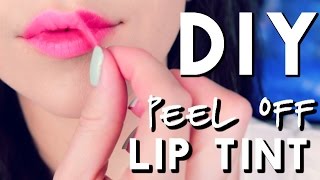 DIY Peel Off Lip Stain WITHOUT Glue Safe to Eat  SofiaStyled [upl. by Elleniad746]