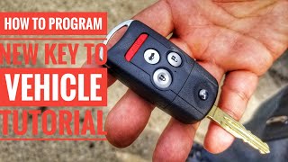 HOW TO PROGRAM A CAR KEY TO YOUR VEHICLE QUICK AND EASY TUTORIAL HONDA ACURA AUTEL MK808 [upl. by Eddie]