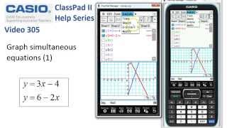 ClassPad Help 305  Graph Simultaneous Equations 1 Linear [upl. by Aldric319]