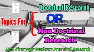 Topics For Doctrinal Research or Non Doctrinal Research [upl. by Averir]