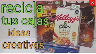 MANUALIDADES CON CAJAS DE CEREAL  ideas con reciclado ♻️ [upl. by Milo]