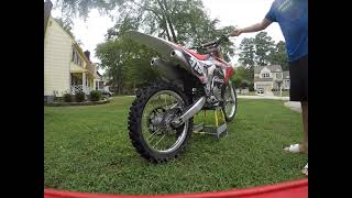 CRF250R Dual Exhaust VS FMF RCT 41 Ti Single Exhaust Comparison [upl. by Dutch]