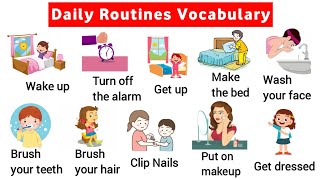 Vocabulary 40 Daily Routine vocabulary with sentence  listen and practice [upl. by Kacerek]