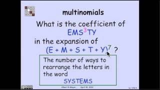 345 Multinomial Theorem Video [upl. by Naenaj]