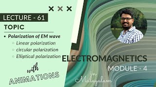 Polarization of EM wave amp Types of Polarization  with animations  EM  Module  4  Lecture 61 [upl. by Noterb]