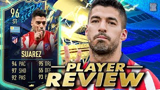 96 TEAM OF THE SEASON SUAREZ PLAYER REVIEW TOTS SUAREZ  FIFA 22 Ultimate Team [upl. by Acacia821]