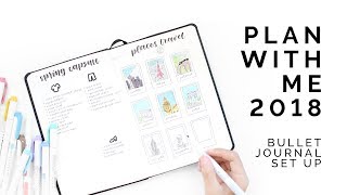 2018 plan with me 🌙 bullet journal spread ideas [upl. by Meter315]