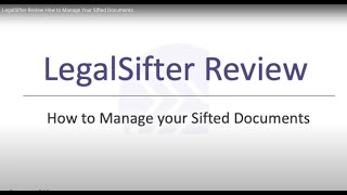 LegalSifter Review How to Manage Your Sifted Documents [upl. by Perron]