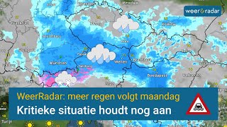 WeerRadar meer regen volgt op maandag weerradar regen noodweer overstroming [upl. by Sabelle]