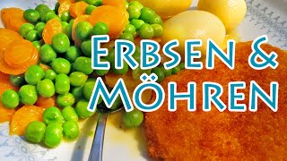 Erbsen und Möhren Gemüse  Rezept  The Krauts [upl. by Coh]