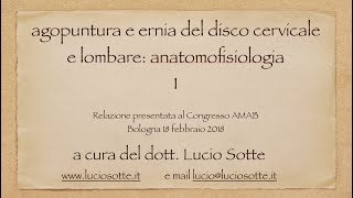 Agopuntura ed ernia del disco 1 Anatomia e fisiologia [upl. by Idolah]