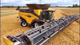 Wheat Harvesting in the UK  New Holland CR11 w 50ft  152m Flex Header  The New Mega Combine [upl. by Feinberg]