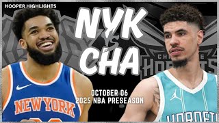 New York Knicks vs Charlotte Hornets Full Game Highlights  Oct 6  202425 NBA Preseason [upl. by Roxy]