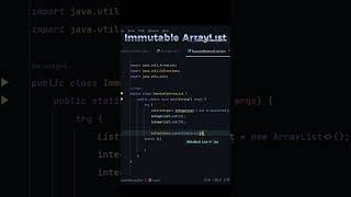 how to make unmodifiable ArrayList in Java shortsjava coding youtubeshorts viral shortvideo [upl. by Schear304]