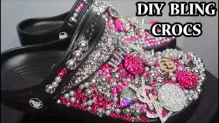 DIY BLING CROCS HOW TO FREESTYLE YOUR CROCS WITH RHINESTONES PEARLS amp CHARMS BEST GLUE TO USE [upl. by Farleigh743]