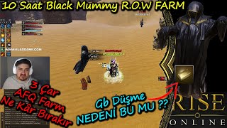 Rise Online 10 Saat Row Black Mummy Farm  GB DÜŞME NEDENİ  amp Oyun KAPTANI [upl. by Nnoved]