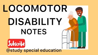 Important topics for exam  LOCOMOTOR DISABILITY specialeducation studywithme notes [upl. by Nedla255]