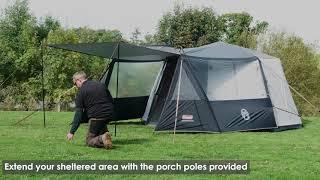 Coleman® Octagon 8 Tent Front Extension  See how easy it can be pitched [upl. by Anirtruc101]