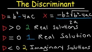 How To Determine The Number of Real and Imaginary Solutions Using The Discriminant Equation [upl. by Clinton]