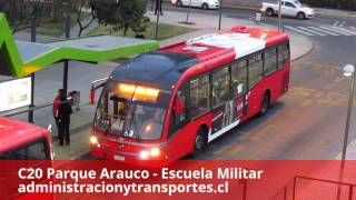 Elegantes buses Neobus Mega BRT en recorrido C20 Transantiago [upl. by Wasson]