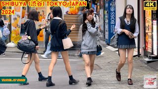 4k hdr Japan travel 2024  Walk in Shibuya 渋谷 Tokyo Japan  Relaxing Natural City ambience [upl. by Nairdad]