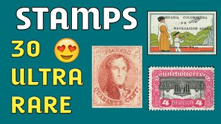 Most Expensive Stamps Are Here  30 Ultra Rare Postage Stamps Of The World [upl. by Seigler993]