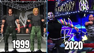 Evolution of The Hardy Boyz Entrance 1999 2020  WWE Games [upl. by Weisburgh695]