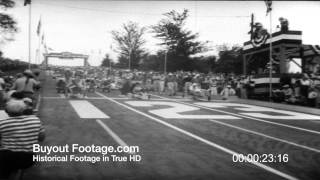 HD Stock Footage Soapbox Derby 20th Anniversary 1957 Newsreel [upl. by Elatnahs]