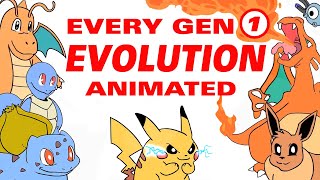 Every Gen 1 Pokemon Evolution Animated [upl. by Otte]