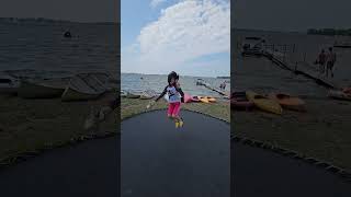 Best waterfront trampoline trampoline sandbanks resort waterpark [upl. by Cyna]