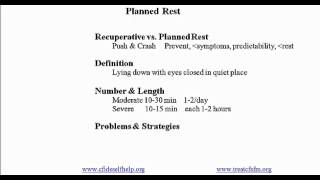 Planned Rest for CFS amp Fibromyalgia [upl. by Arreyt]