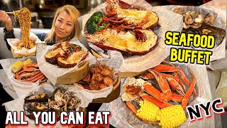 HOW MUCH DO I EAT AT SEAFOOD BUFFET at Crab House in NYC RainaisCrazy [upl. by Anauj498]