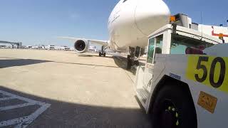 Ramp Agent POV  Boeing 7879 load up and pushback [upl. by Ojeitak]