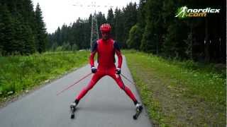 roller skiing technique classic  Skiroller Technik klassik braking  bremsen [upl. by Bertie]