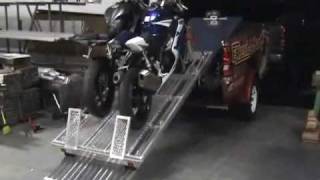 Double Motorcycle Ramp Loading System by Extendahaul TM [upl. by Lleinnad]