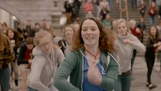 Flash Mob  Sing and Dance Grease at Central Station Antwerp HD 🎵💃🏽 [upl. by Enirehtahc121]