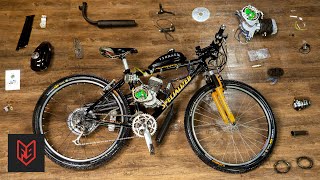 How to Build a 2Stroke Motorized Bicycle in 6 Minutes [upl. by Lienad]