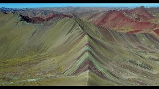 Rainbow Mountain amp Ausangate Peru from Above  Drone video flying over the Mountain of 7 Colors [upl. by Almire]