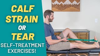 The 7 BEST Calf Muscle Strain Recovery Exercises amp Stretches  PT Time with Tim [upl. by Naujtna]