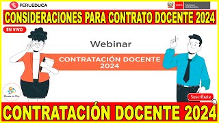 ✅CONTRATO DOCENTE 2024 CONSIDERACIONES PARA CONTRATO DOCENTE 2024 POR PUN Y EVALUACION EXPEDIENTES [upl. by Carena]