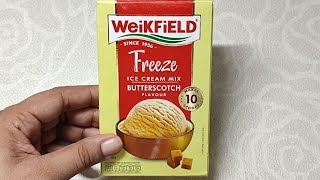 Weikfield butterscotch ice cream mix  ice cream mix  weikfield ice cream powder  ice cream powder [upl. by Atihana]