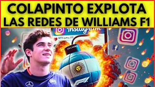 RÉCORD DE VISITAS EN INSTAGRAM DE WILLIAMS F1 GRACIAS A LA COLAPINTOMANÍA FRANCO LOS REVIVIÓ [upl. by Auberon]