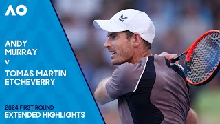 Andy Murray v Tomas Martin Etcheverry Extended Highlights  Australian Open 2024 First Round [upl. by Taggart]