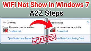 windows 7 wifi connection problem  wifi icon not showing windows 7  WiFI Show nhi ho rha hai [upl. by Ennaj66]