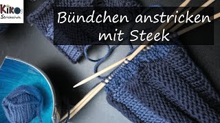 Kikos Strickschule  Bündchen anstricken mit Steek Ärmel einer Swirl Jacke reparieren [upl. by Dnumyar]