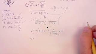 Derivation of Capacitance for a Cylindrical Capacitor [upl. by Salomi]