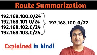 ROUTE SUMMARIZATION   HOW TO SUMMARIZE IPv4 ADDRESS IN HINDI  WHAT IS SUMMARIZATION [upl. by Nasia]