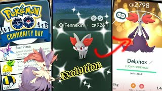 Finally🤩 Shiny Fennekin Evolution in Pokemon Go Shiny Delphos  fennekin Community day 2023 [upl. by Moersch256]