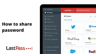 LastPass How To Share Password Tutorial 2024 [upl. by Fernyak]