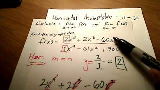 Calc I Horizontal amp Vertical Asymptotes with Limits  Infinity [upl. by Eceela]